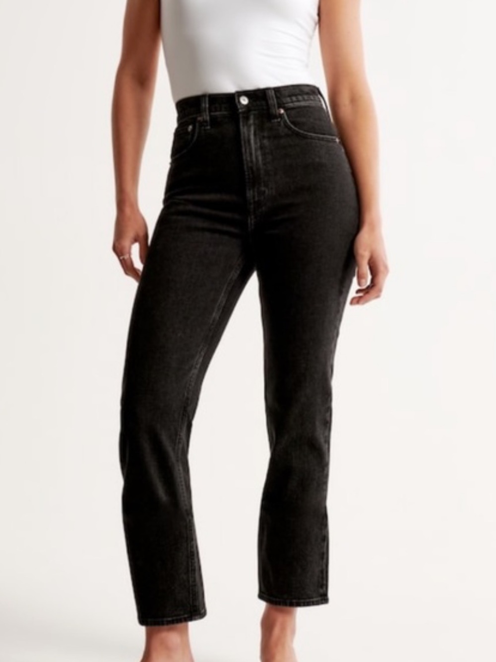 Abercrombie & Fitch The Ankle Straight ultra high rise double waistline